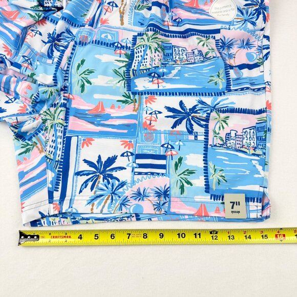 George Men's Stretch Above The Knee Novelty UPF 50 White Postcard Shorts 3XL NWT - Picture 12 of 12